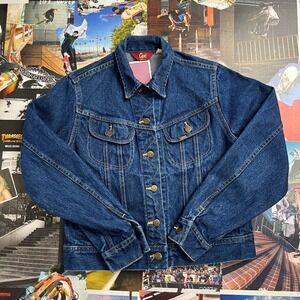 Vitg Lee Riders Denim Jacket Made in USA Indigo Blue Trucker Jean Jacket 11/12
